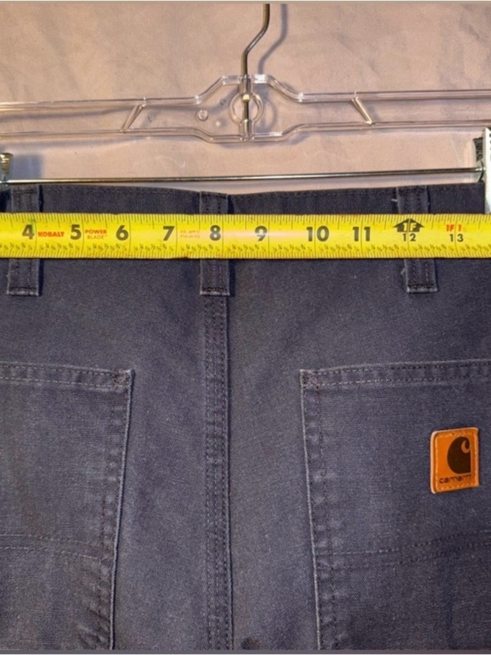 Carhartt 383-20 Mens 31x30 Navy Dungaree Carpenter Utility Work Pants Rental - Picture 4 of 8